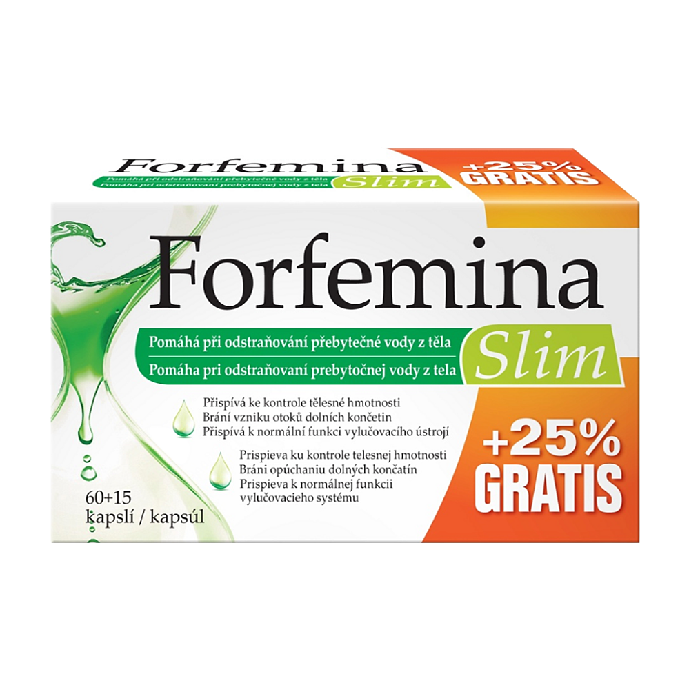 FORFEMINA  Slim odvodnění těla 25% GRATIS 75 kapslí