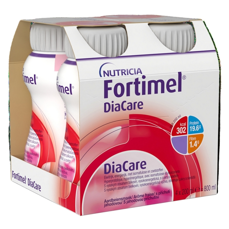 FORTIMEL DiaCare s příchutí jahoda 4 x 200 ml