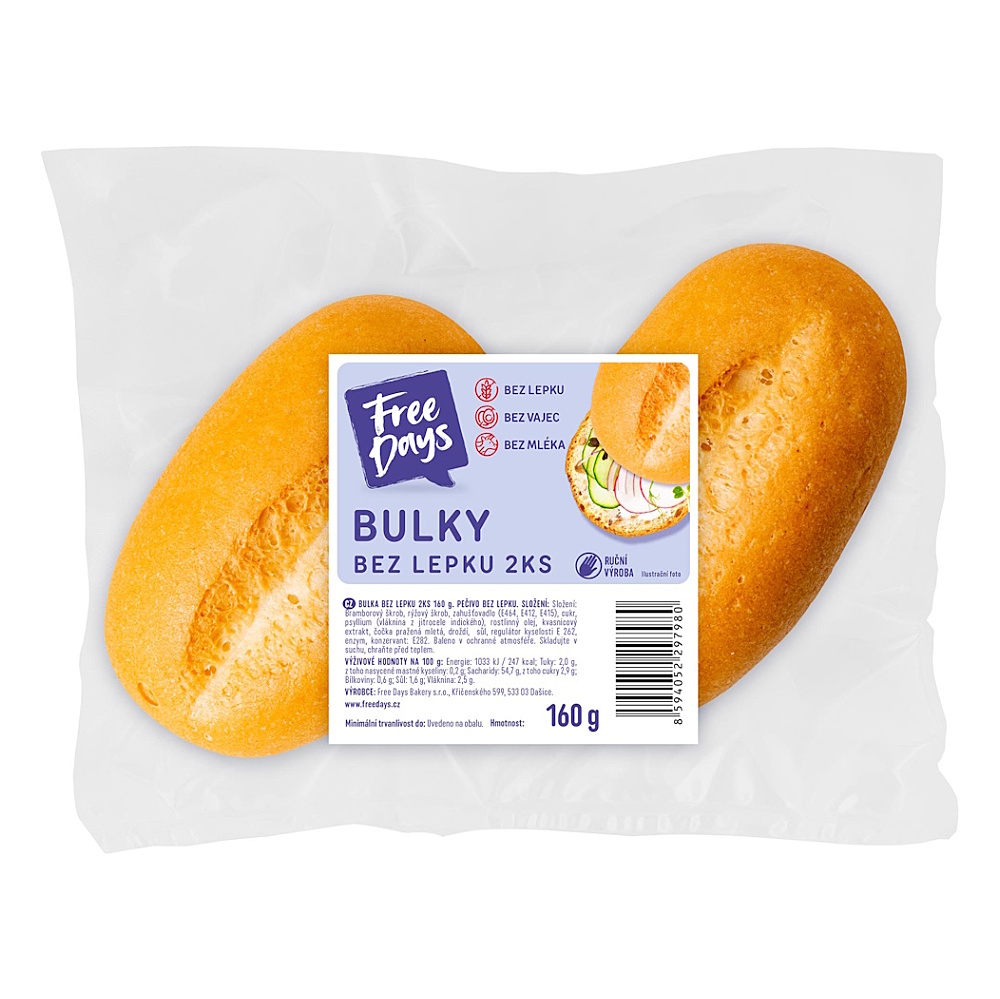 FREE DAYS Bezlepková bulka 2 kusy