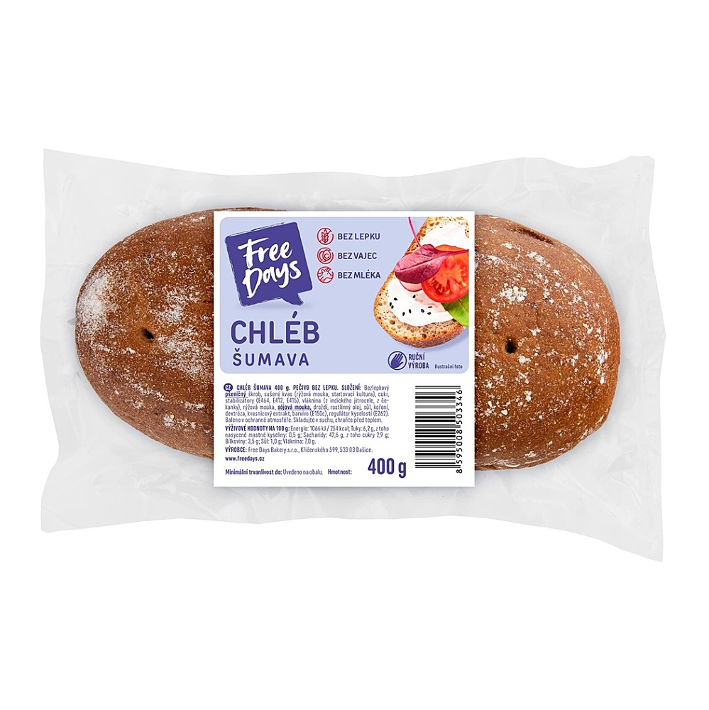 FREE DAYS Bezlepkový chléb Šumava 400 g