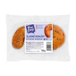 FREE DAYS Bezlepkový rohlík sladký sypaný mákem 2 kusy