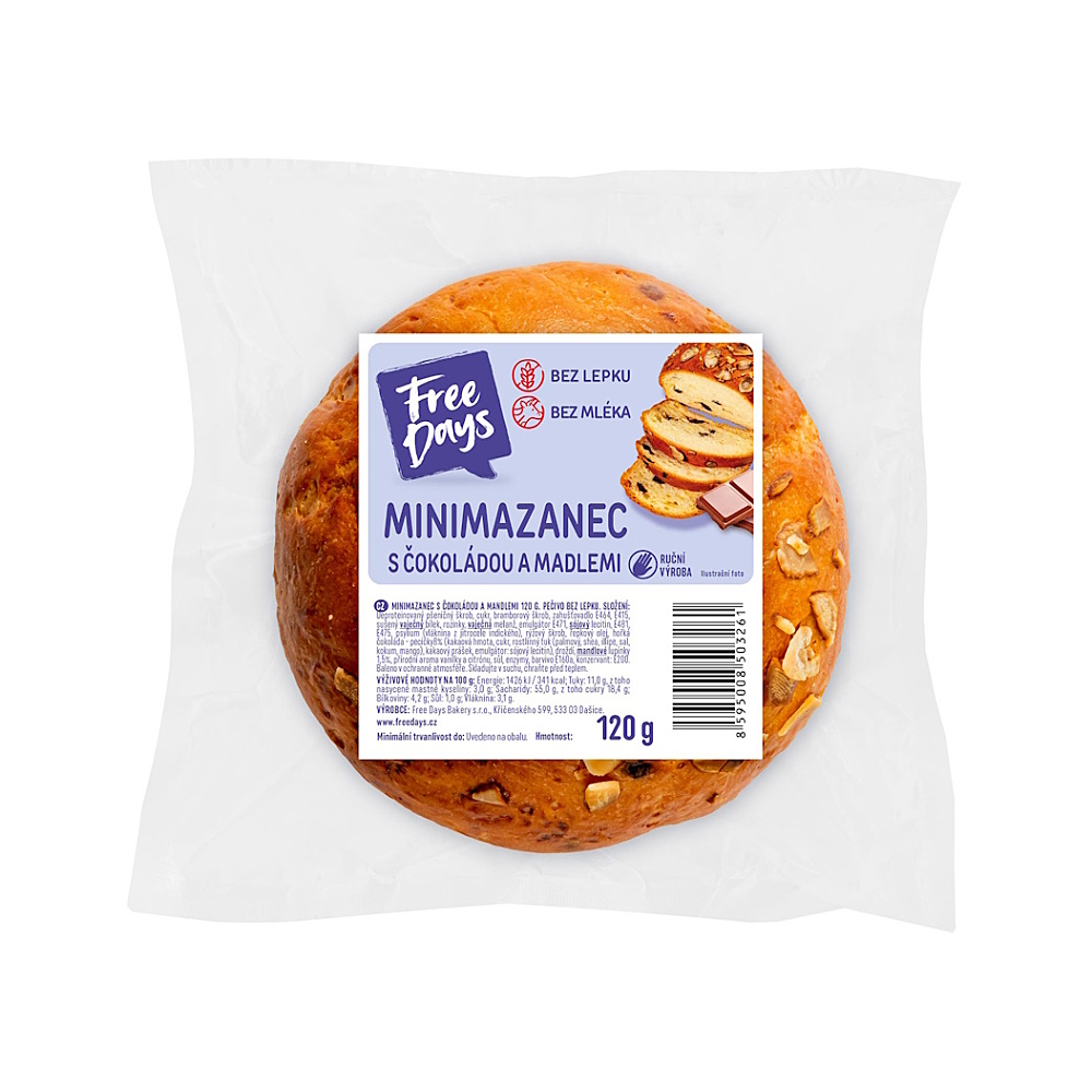 FREE DAYS Minimazanec s čokoládou a mandlemi bez lepku 120 g