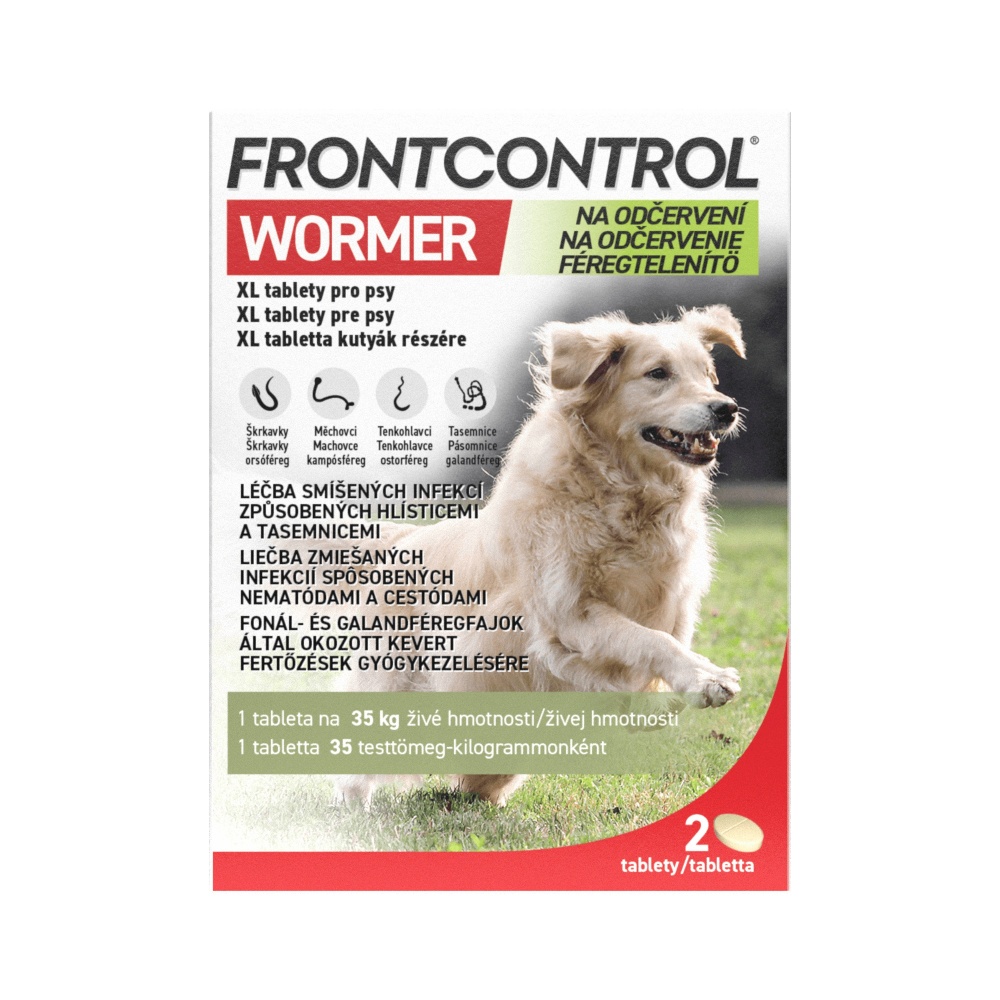 FRONTCONTROL Wormer XL tablety pro psy 35 kg 2 tablety