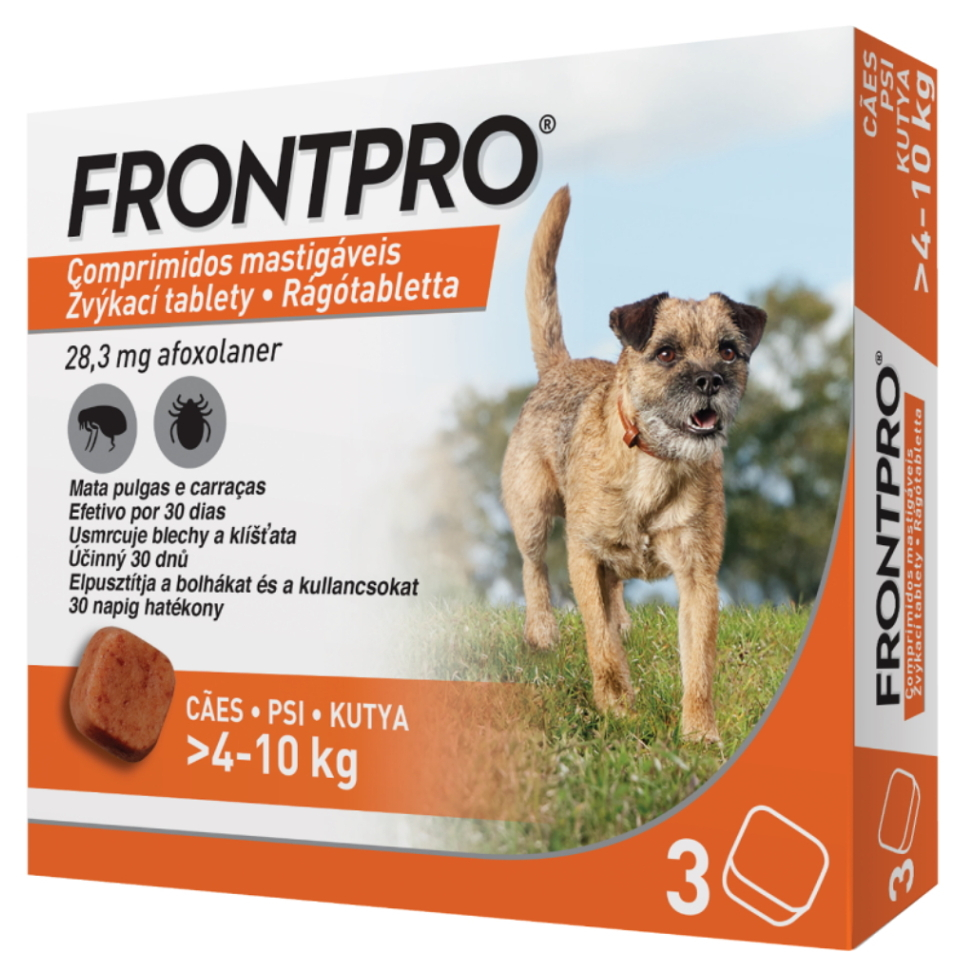 FRONTPRO® antiparazitární žvýkací tablety pro psy (4-10 kg) 28,3 mg 3 kusy