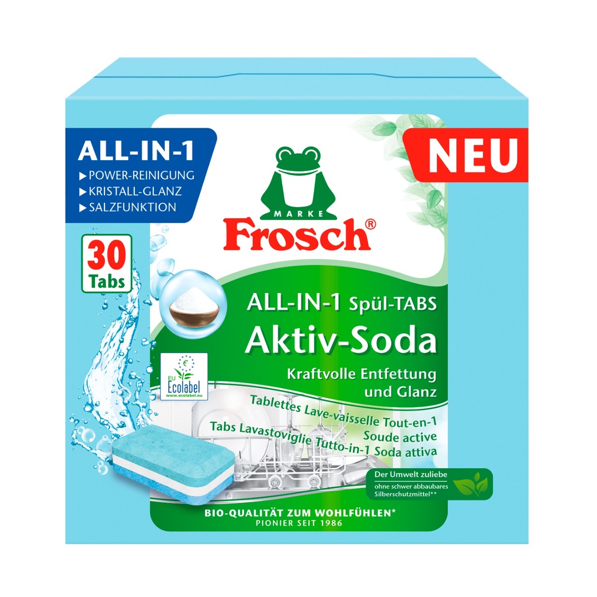 Frosch Tablety do myčky All-in-1 s aktivní sodou 30 tablet