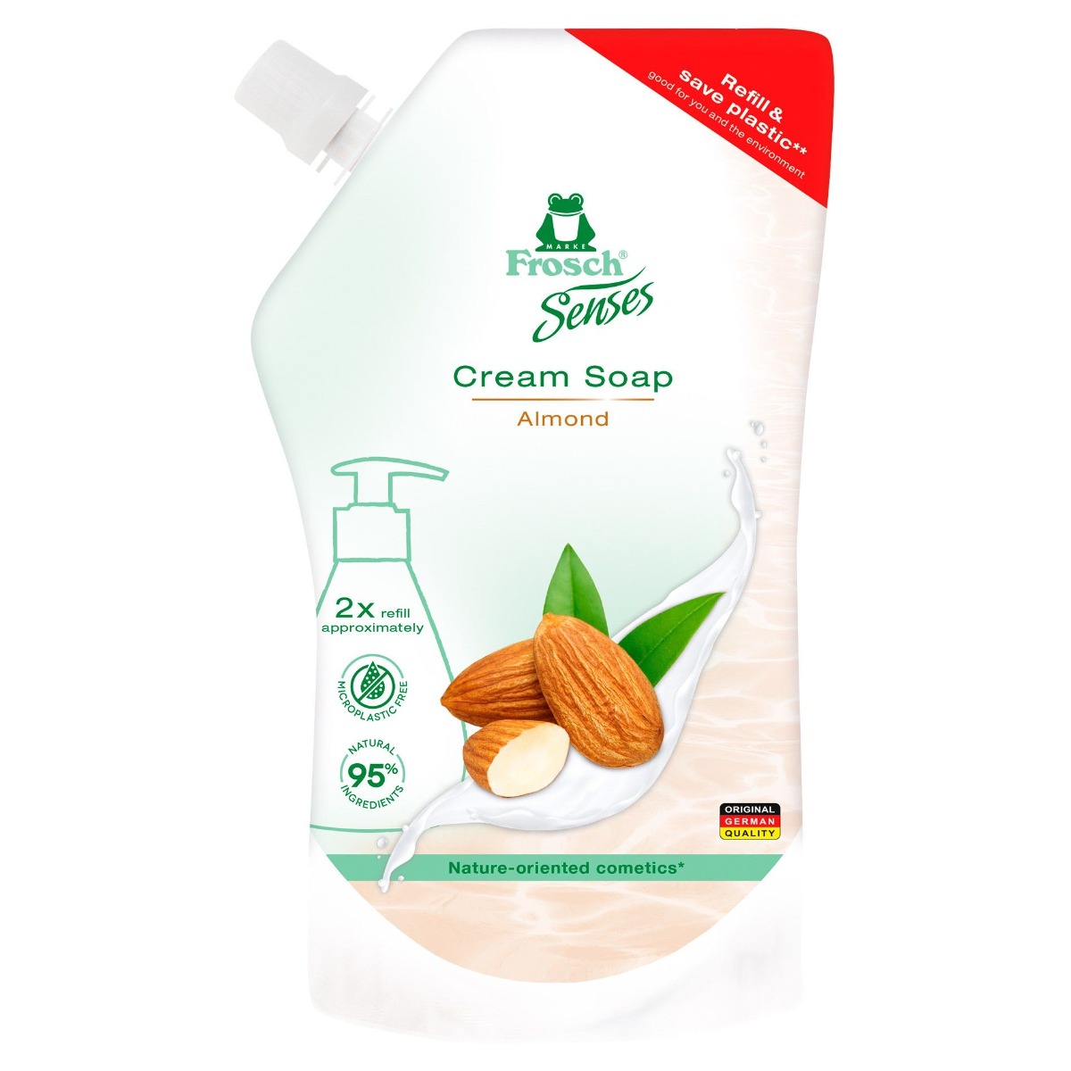 Frosch Tekuté mýdlo Mandlové mléko EKO náhradní náplň 500 ml