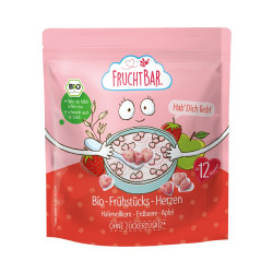 FruchtBar BIO Cereálie srdíčka s jahodami a jablkem 125 g