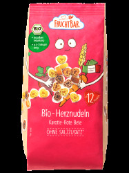 FRUCHTBAR BIO Těstoviny srdíčka s mrkví, řepou a pšenicí 300 g