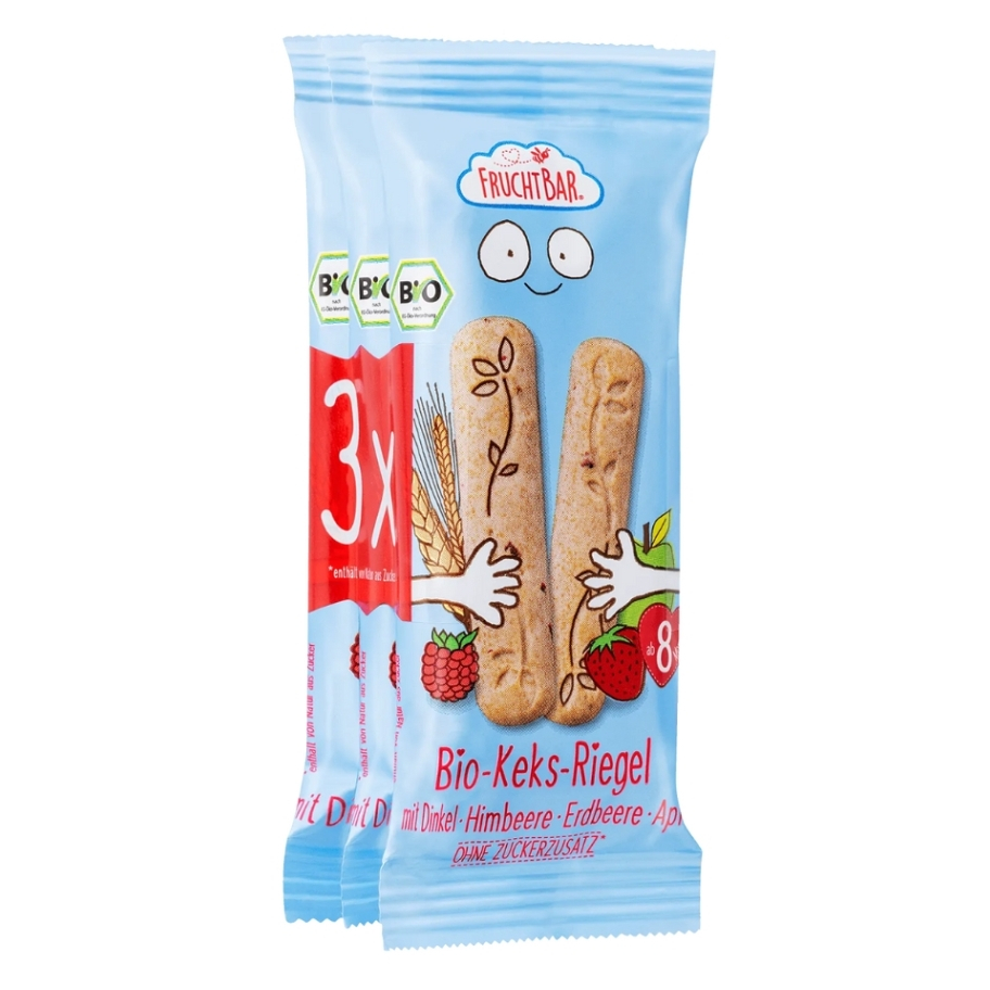 FRUCHTBAR Špaldové máslové tyčinky s jahodami BIO 3 x 30 g