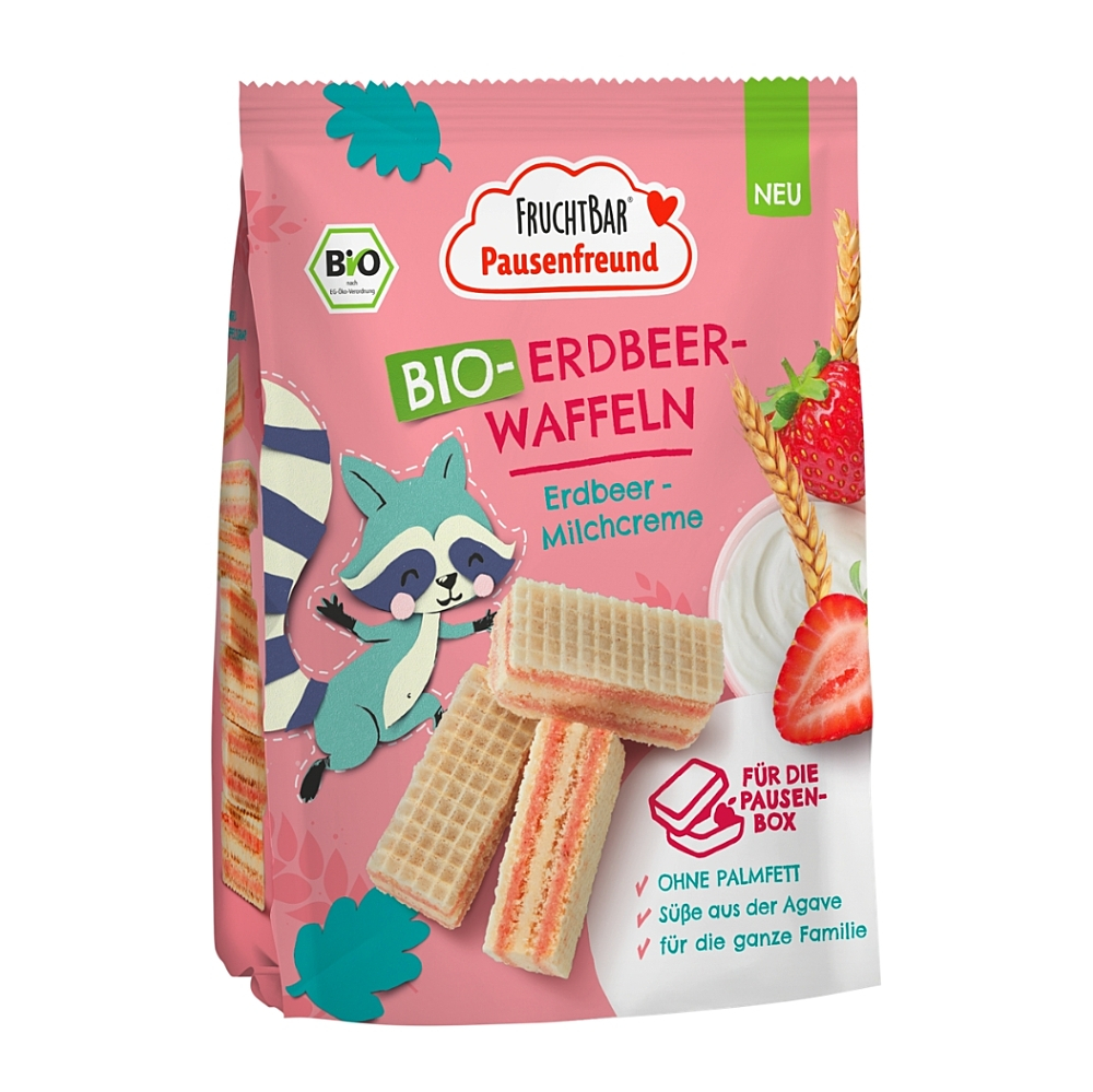 FRUCHTBAR Waflové sušenky s jahodami BIO 100 g