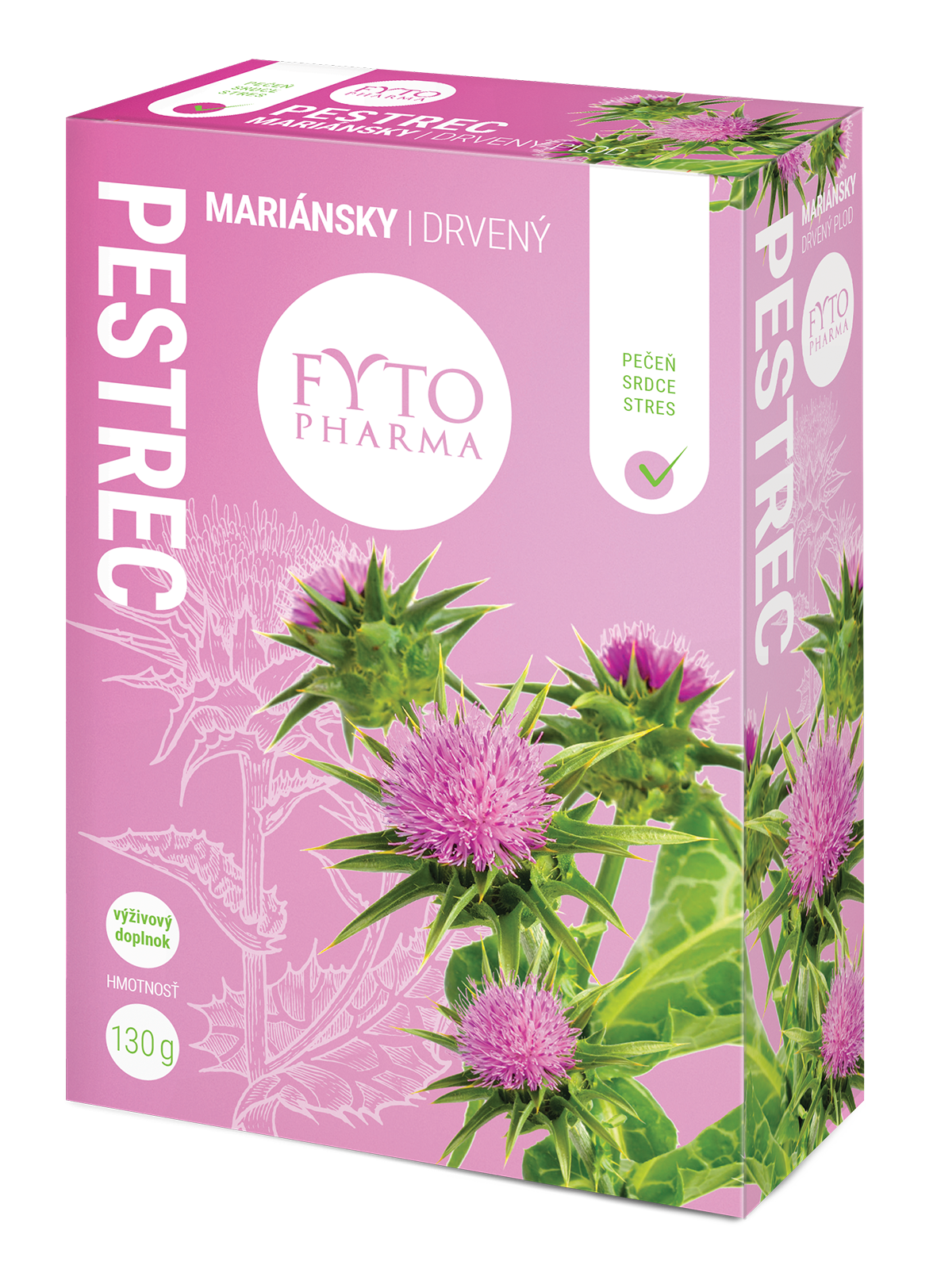 FYTOPHARMA Pestrec mariánsky drvený plod sypaný 130 g