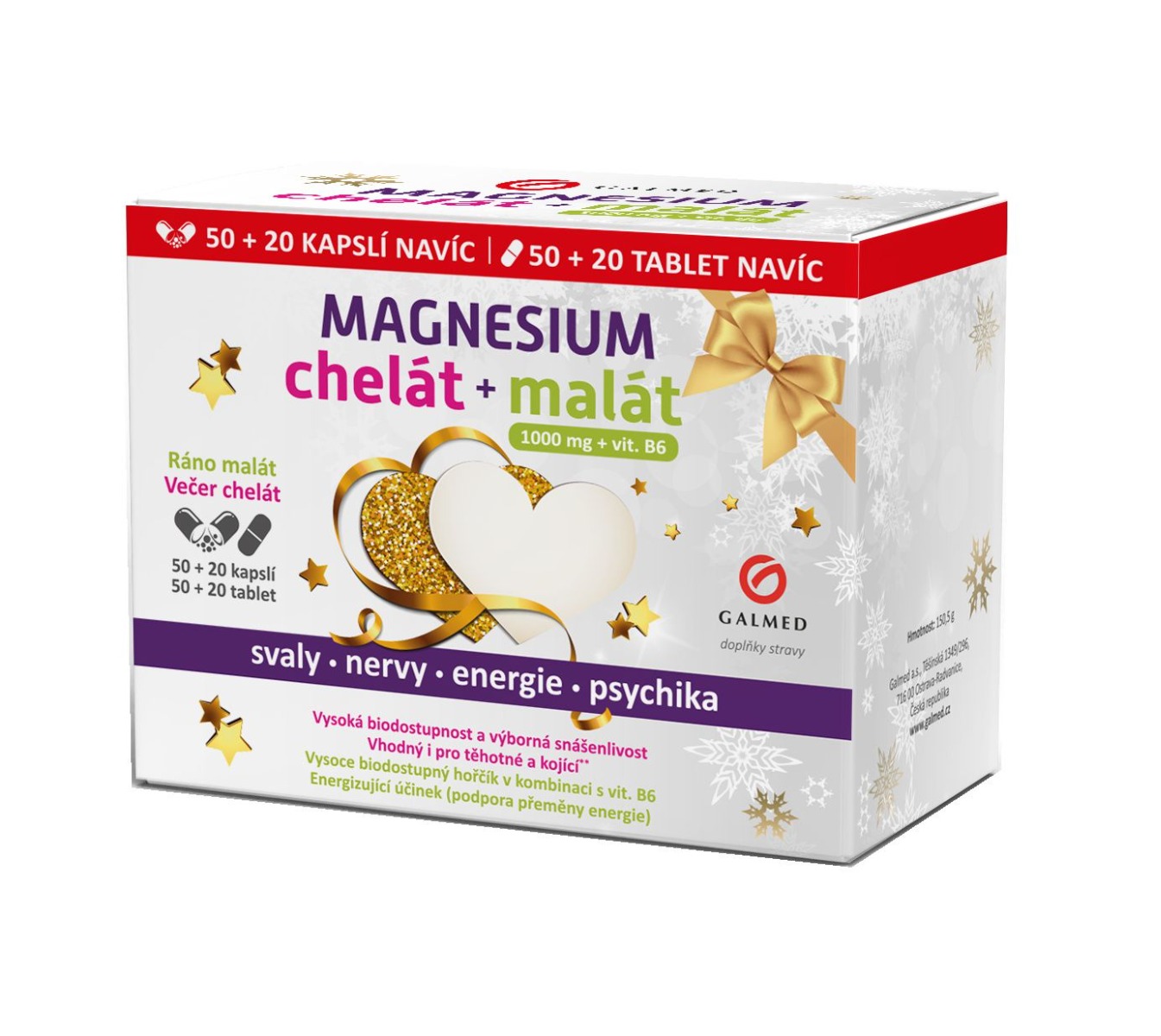 Galmed Magnesium chelát + malát 70 kapslí + 70 tablet