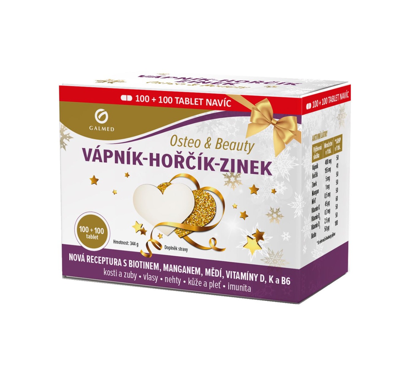 Galmed Vápník-Hořčík-Zinek Osteo & Beauty 2x100 tablet