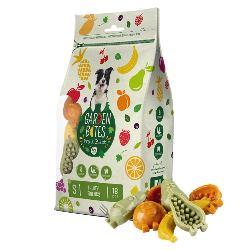 GARDEN BITES Fruity Friends dentální pamlsky pro psy, Velikost: S