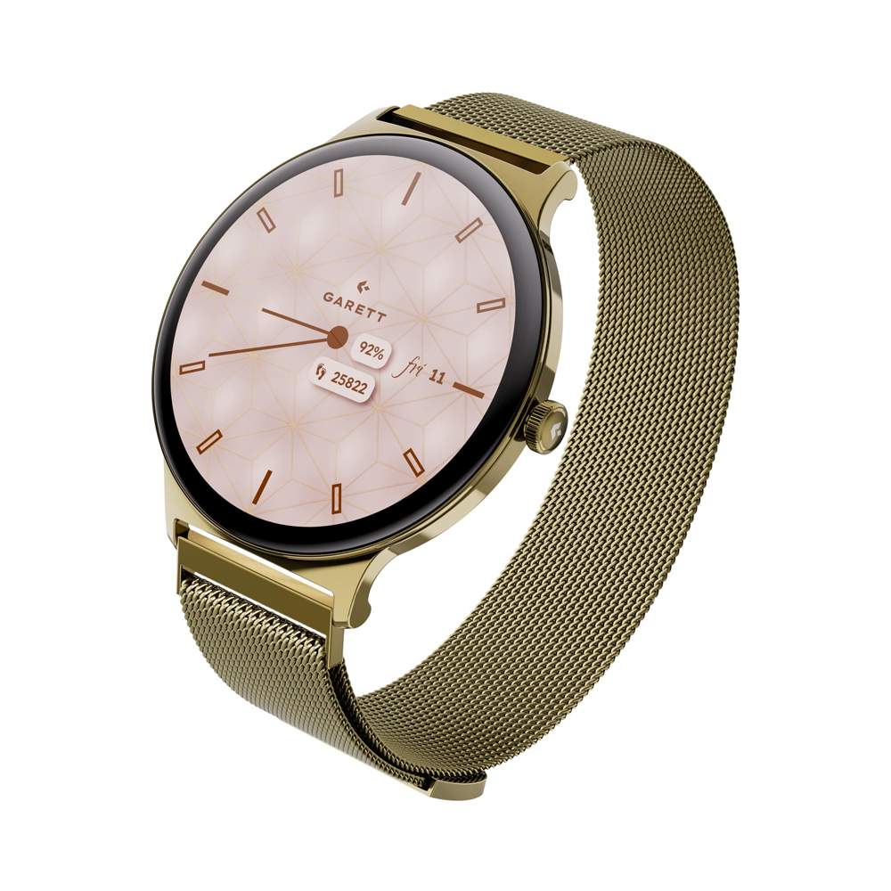Garett Verona 2 chytré hodinky Gold Mesh Steel