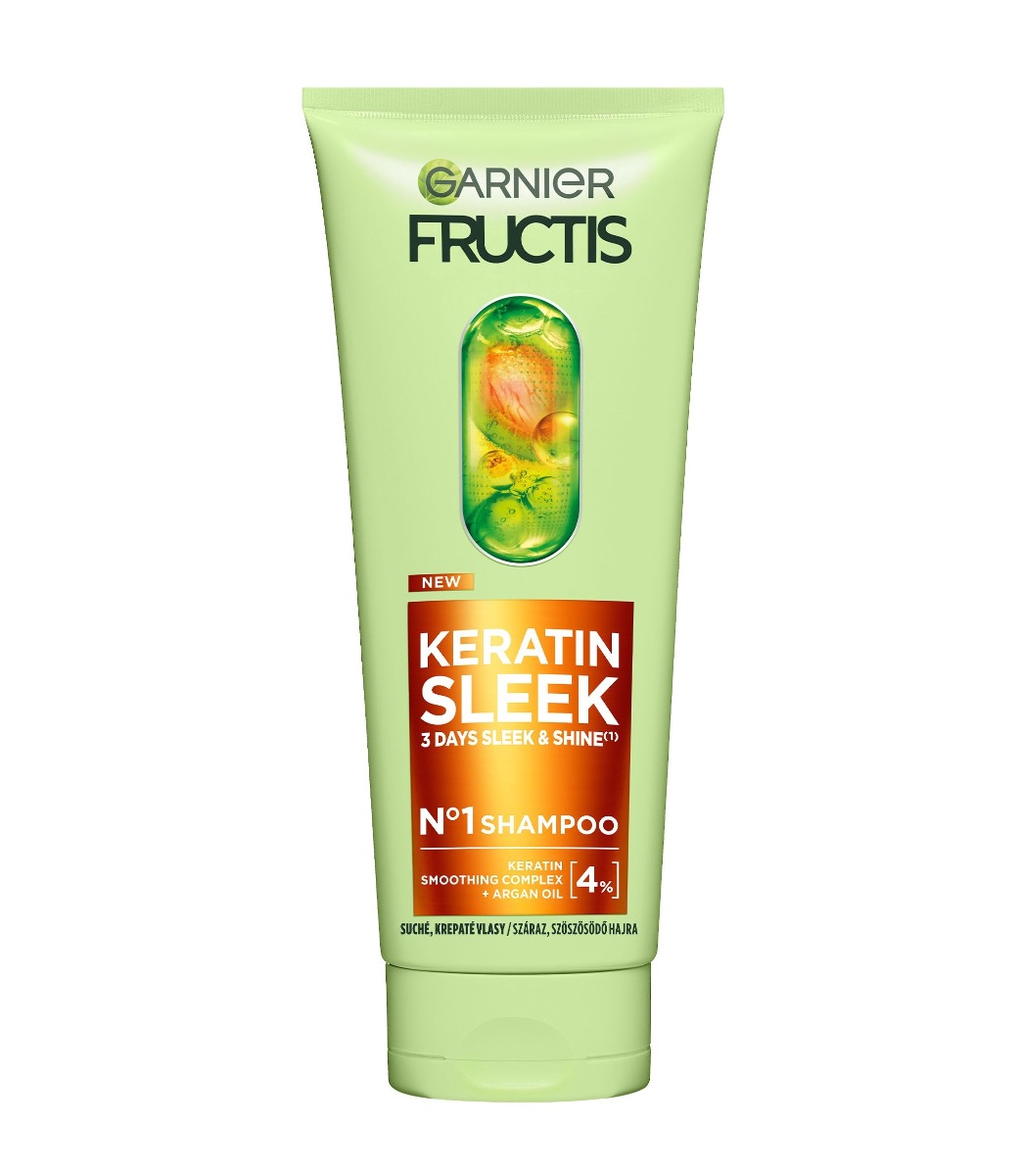 Garnier Fructis Keratin Sleek šampon na suché a krepaté vlasy 200 ml