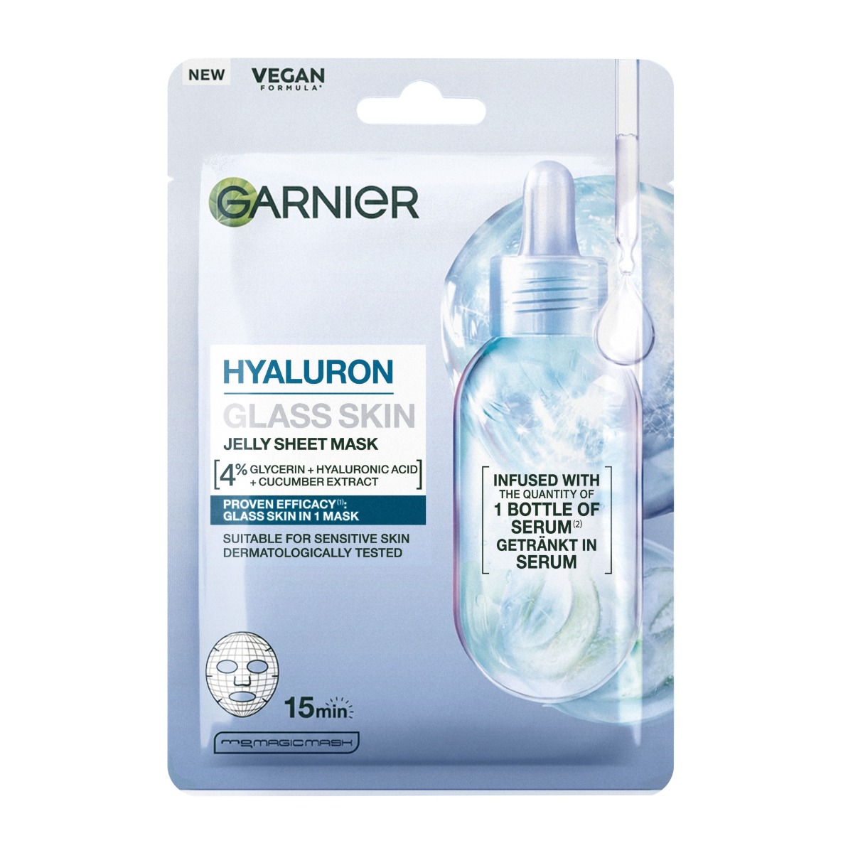 Garnier Hyaluron Glass Skin Jelly textilní pleťová maska 27 g
