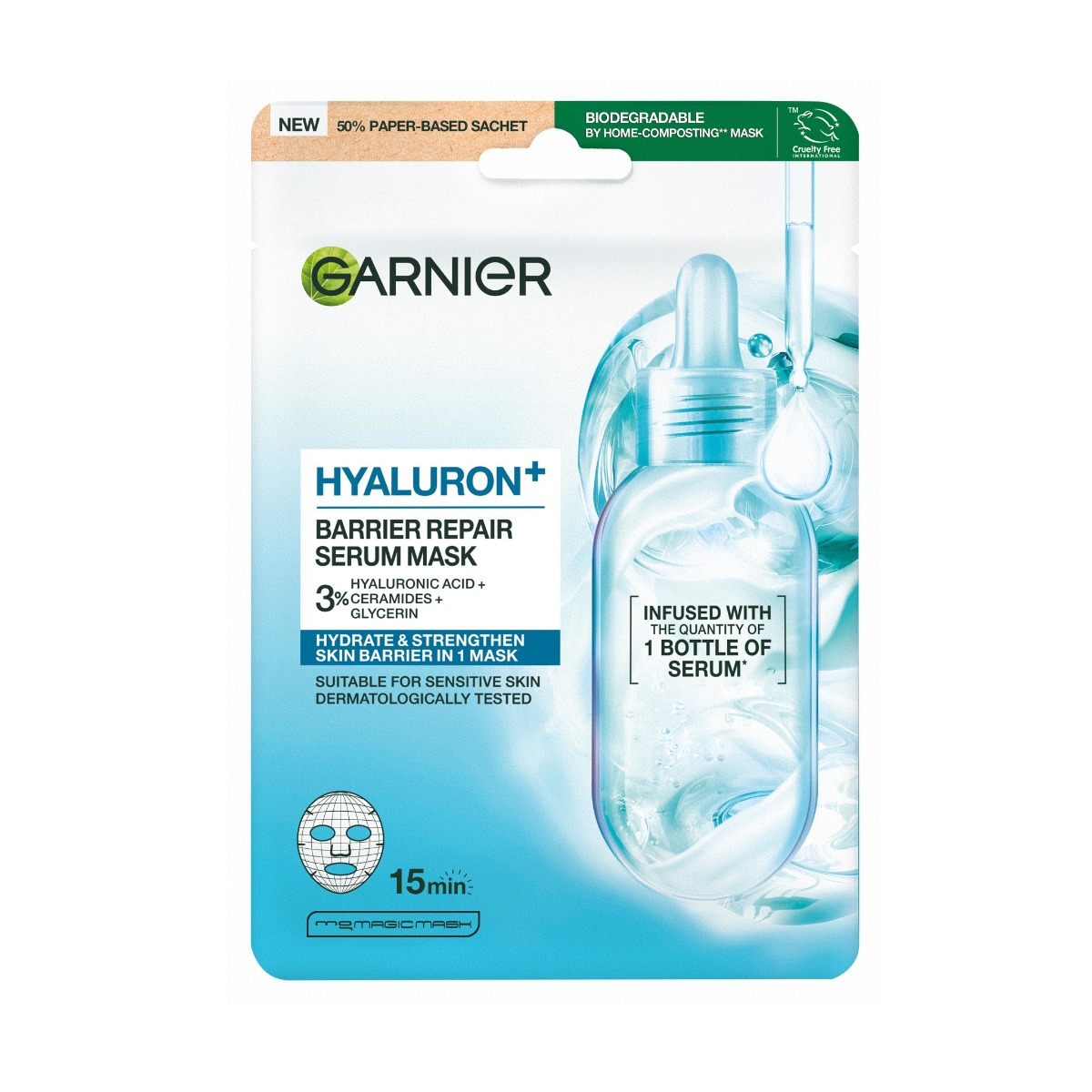 Garnier HYALURON+ textilní pleťová maska 28 g