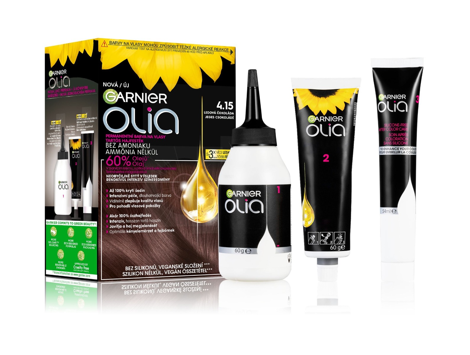 Garnier Olia 4.15 Ledová čokoláda permanentní barva na vlasy