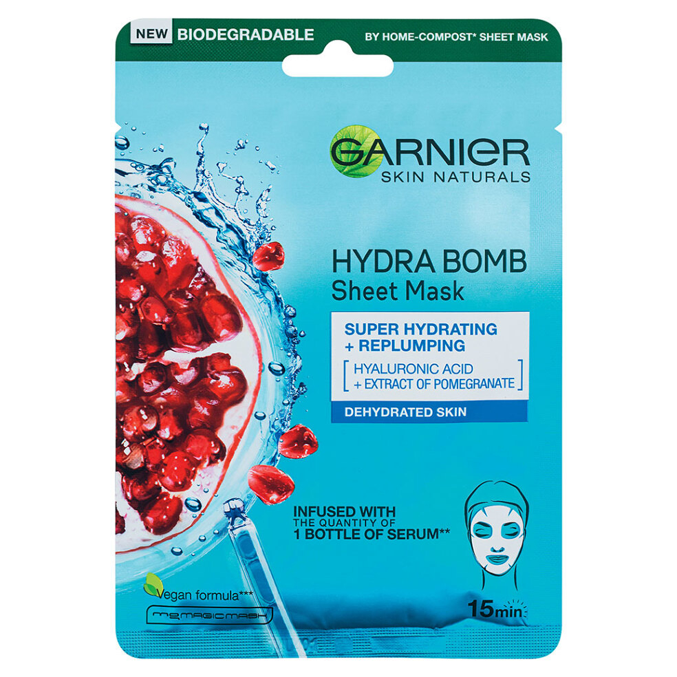 GARNIER Skin Naturals Hydra Bomb Textilní maska Pomegranate 28 g
