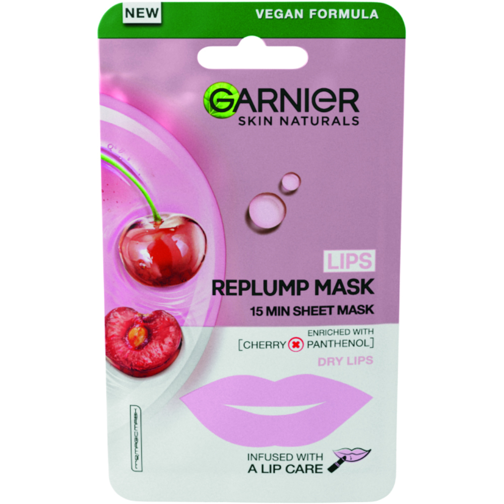 GARNIER Skin Naturals Textilní maska rty Cherry 5 g
