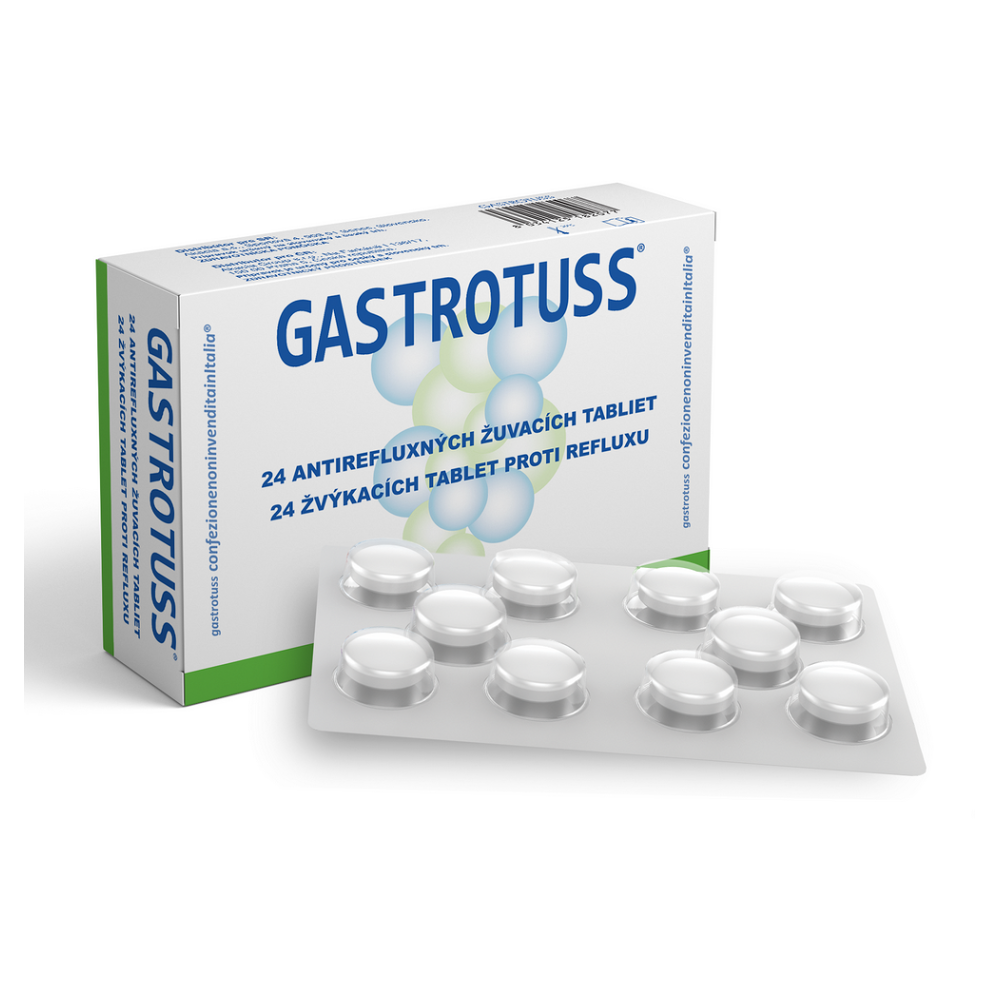 GASTROTUSS Žvýkací  tablety proti refluxu 24 kusů