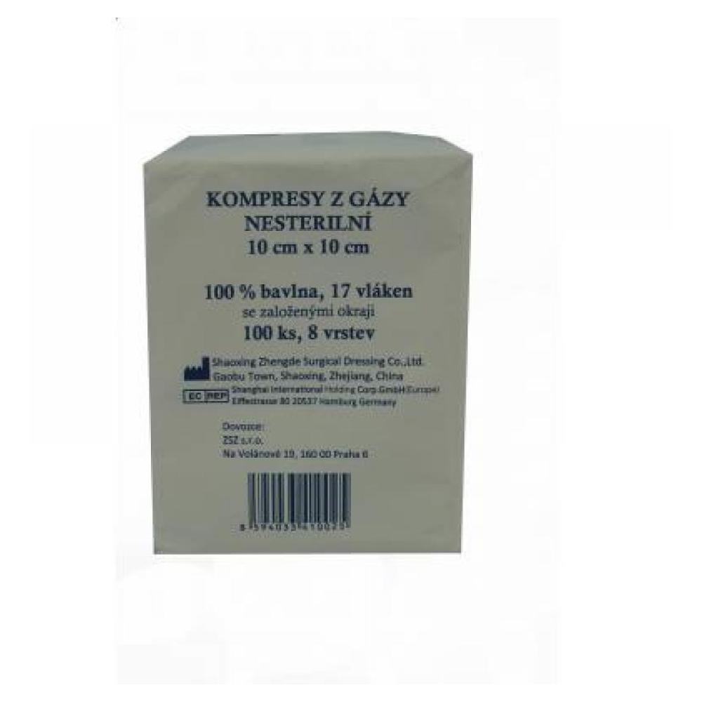 Gáza nesterilní 10x10 cm/100 kusů v balení