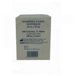 Gáza nesterilní 10x10 cm/100 kusů v balení