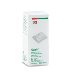 Gazin Gázová komprese hydrofilní nesterilní 5 x 5 cm 100 ks