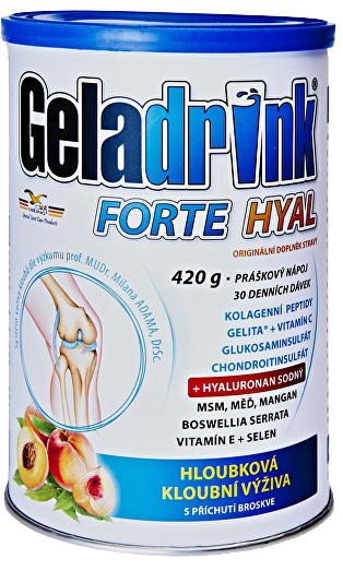 GELADRINK FORTE HYAL Práškový nápoj broskev 420 g