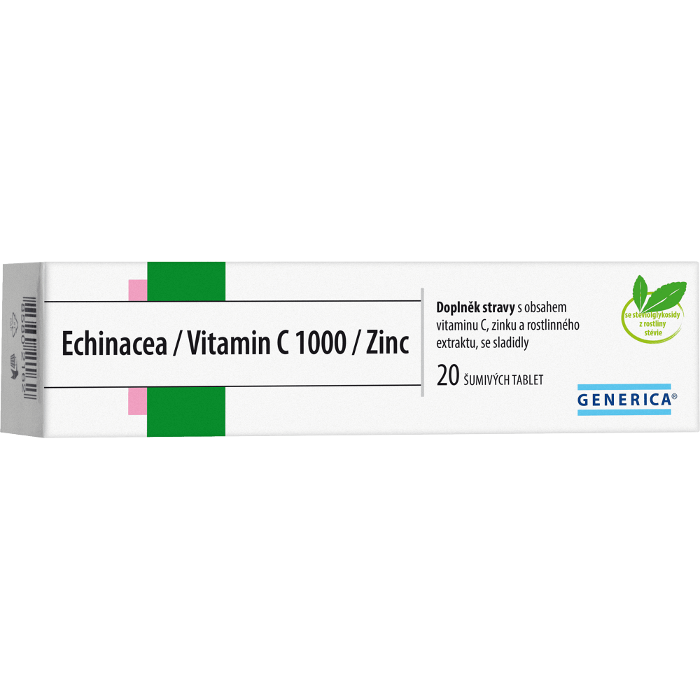 GENERICA Echinacea + vitamin C 1000 + zinek 20 šumivých tablet