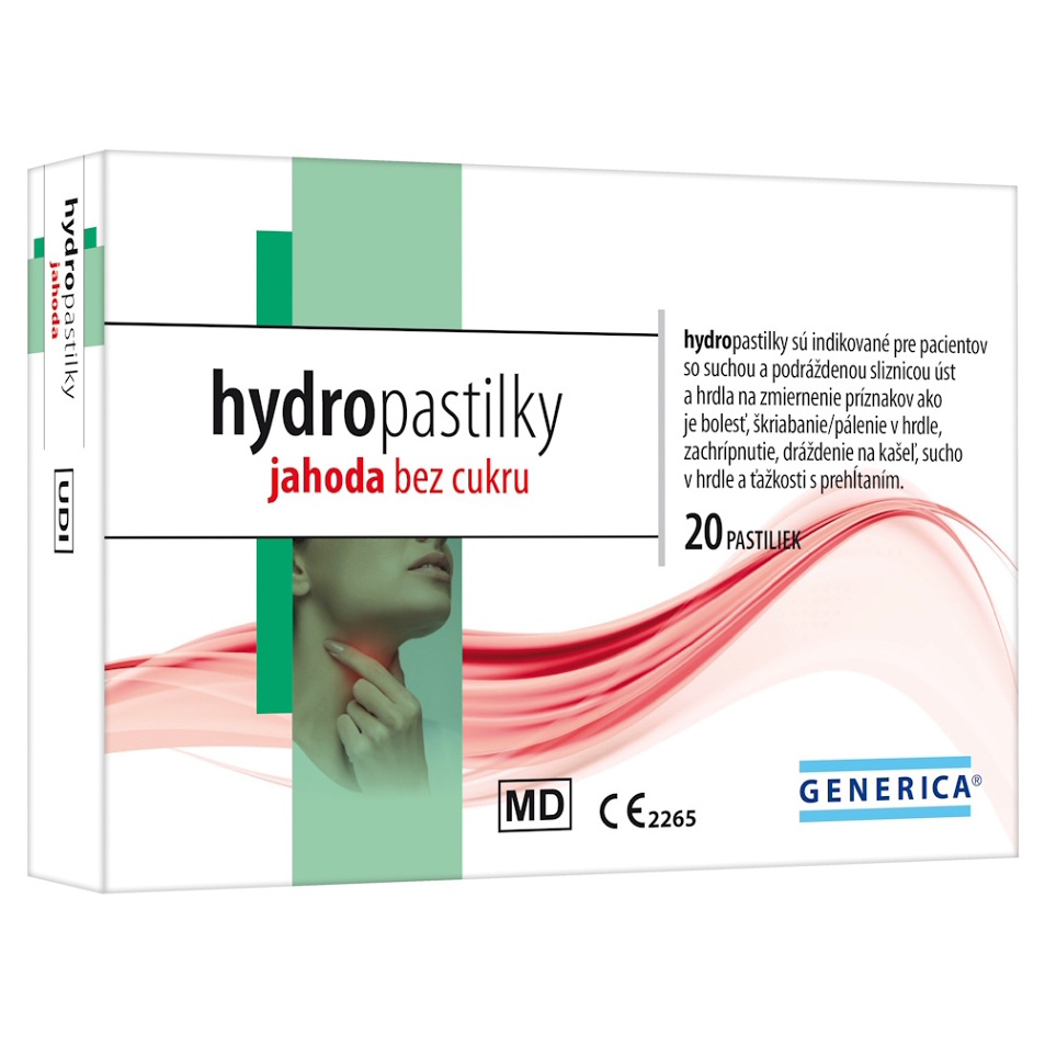 GENERICA Hydro pastilky jahoda 20 kusů