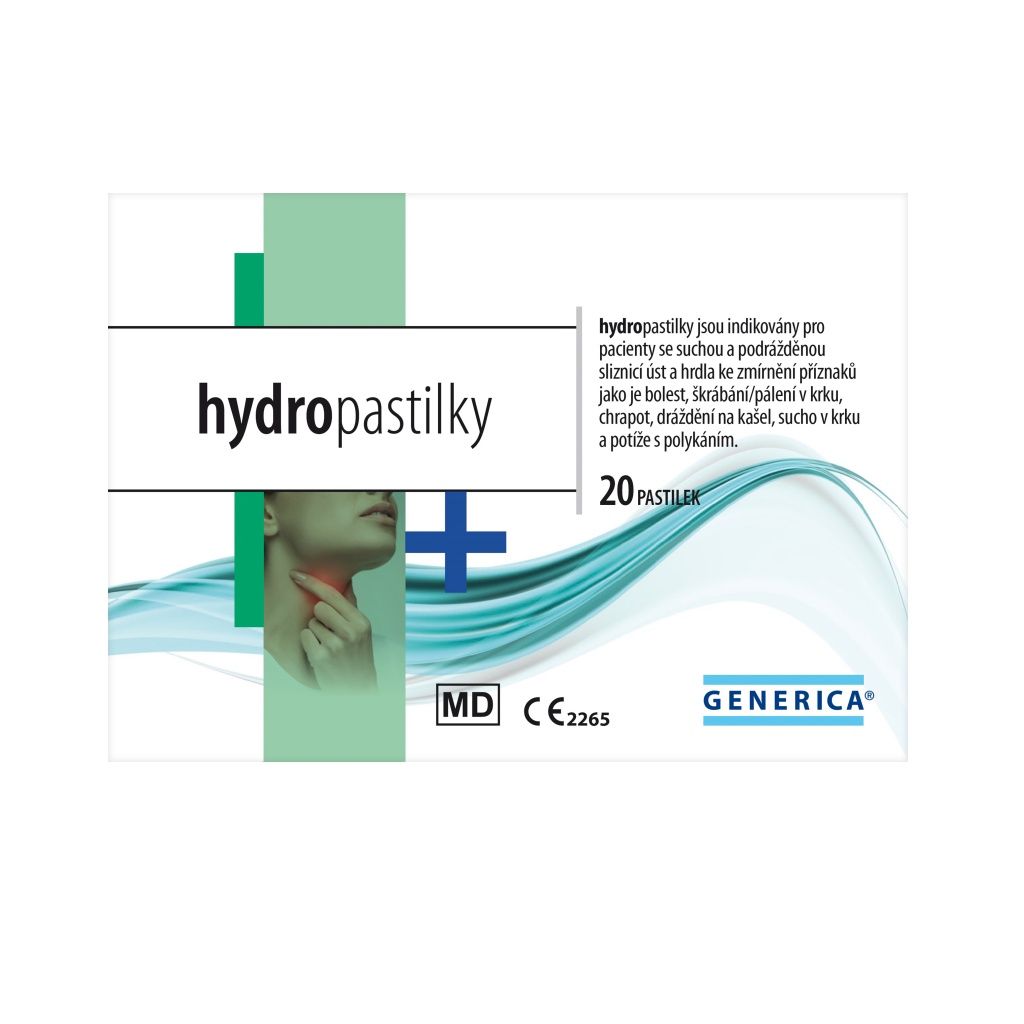 Generica hydropastilky máta bez cukru 20 ks