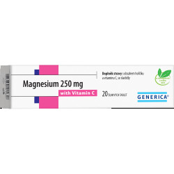 GENERICA Magnesium citrát 250 mg s vitaminem C 20 šumivých tablet