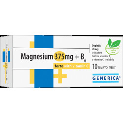 GENERICA Magnesium citrát 375 mg + B6 forte + vitamin C 10 šumivých tablet