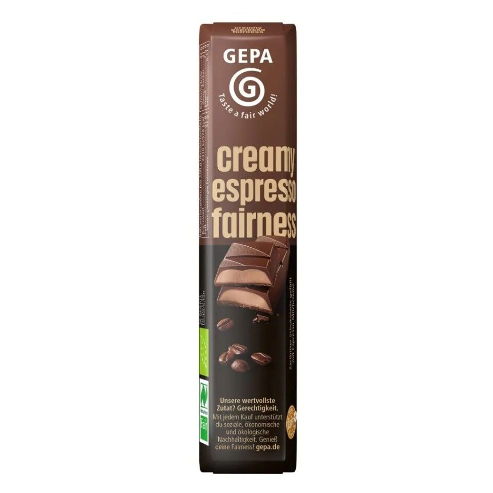GEPA Hořká pralinková tyčinka s mléčným krémem espresso BIO 37,5 g