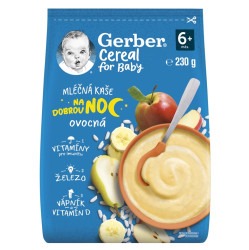 GERBER Cereal mléčná kaše ovocná na dobrou noc 6m+ 230 g