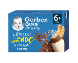 Gerber Cereal Mlíčko s kaší s kakaovou příchutí 6m+ 2x200 ml