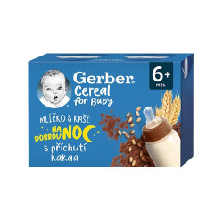 GERBER Cereal mlíčko s kaší s příchutí kakaa 2 x 200 ml