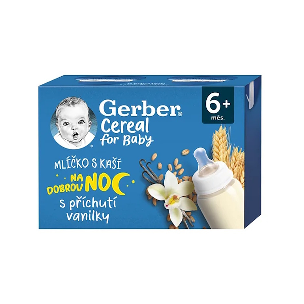 GERBER Cereal mlíčko s kaší s příchutí vanilky 2 x 200 ml