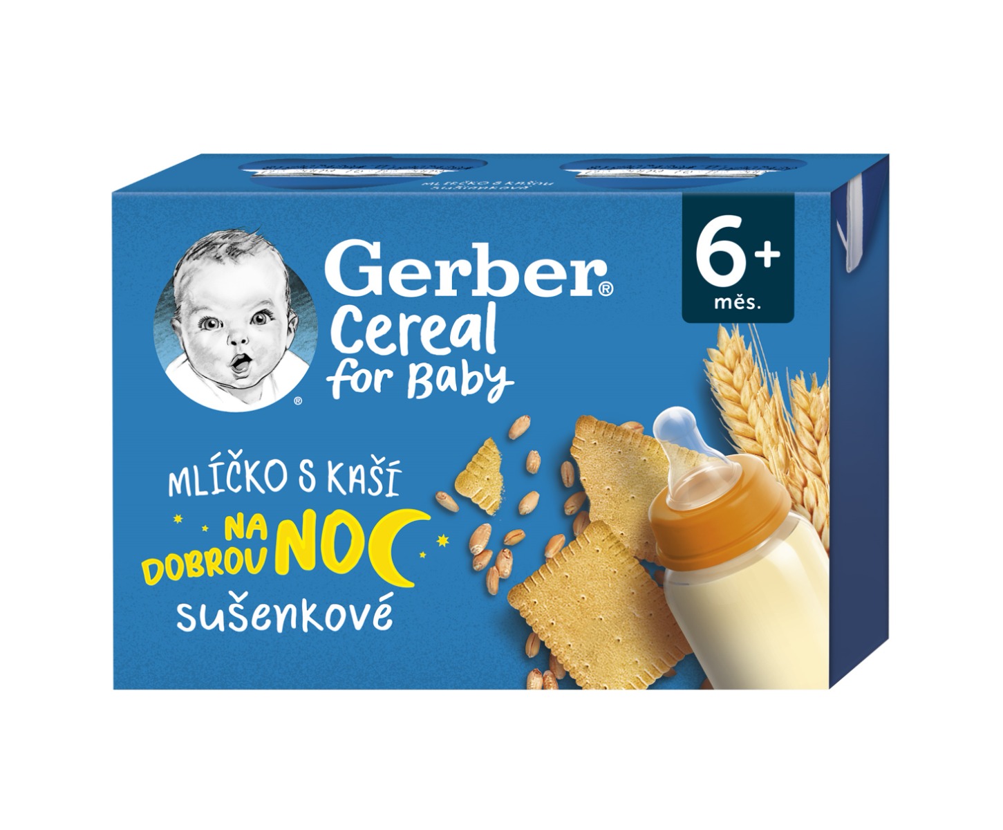 Gerber Cereal Mlíčko s kaší sušenkové 6m+ 2x200 ml