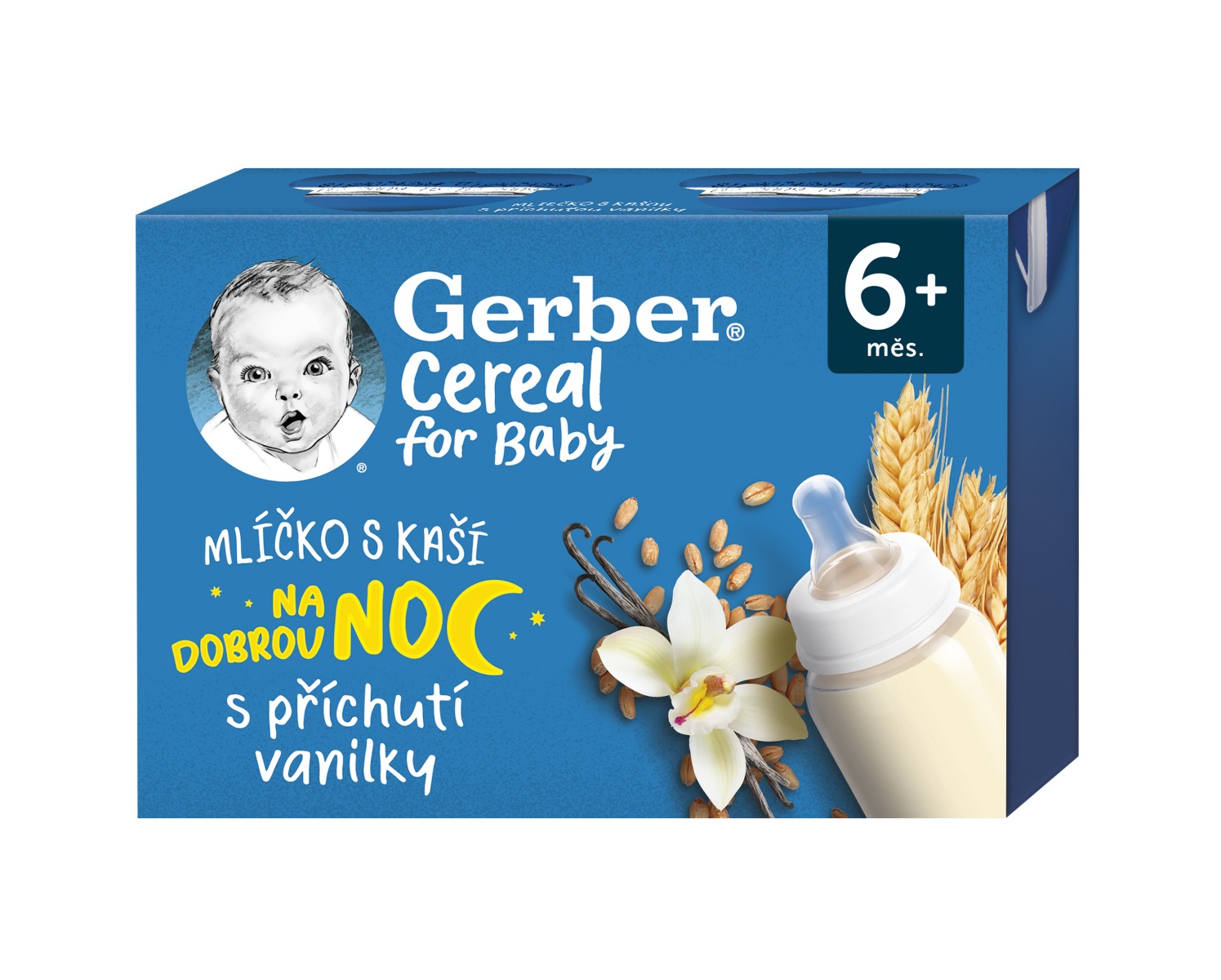 Gerber Cereal Mlíčko s kaší vanilkové 6m+ 2x200 ml