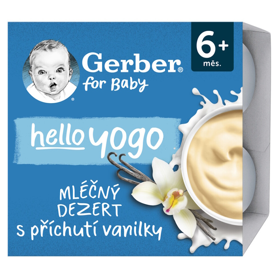 GERBER Hello yogo mléčný dezert vanilkový 6m+ 4 x 100 g