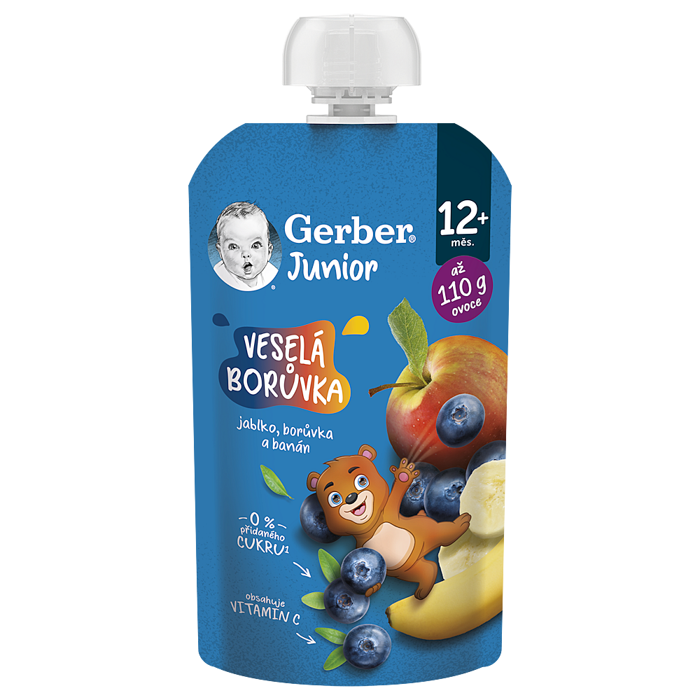 GERBER Junior kapsička veselá borůvka 110 g