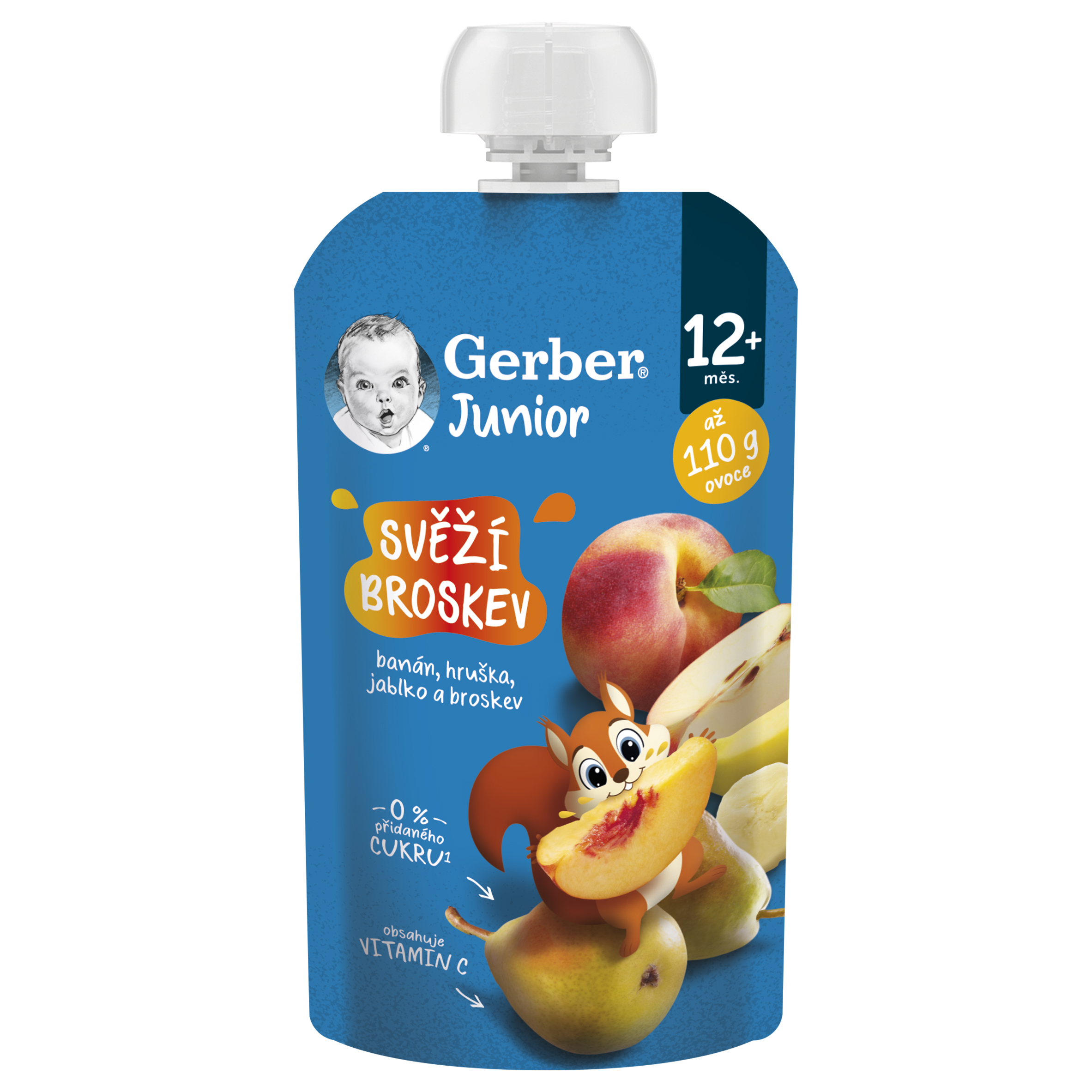 Gerber Junior Svěží broskev kapsička 110 g