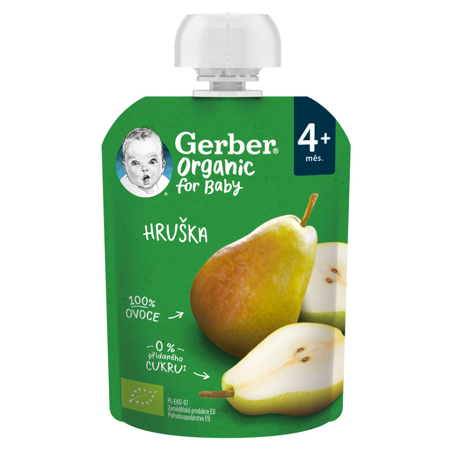 GERBER Kapsička hruška 100% BIO 90 g 6m+