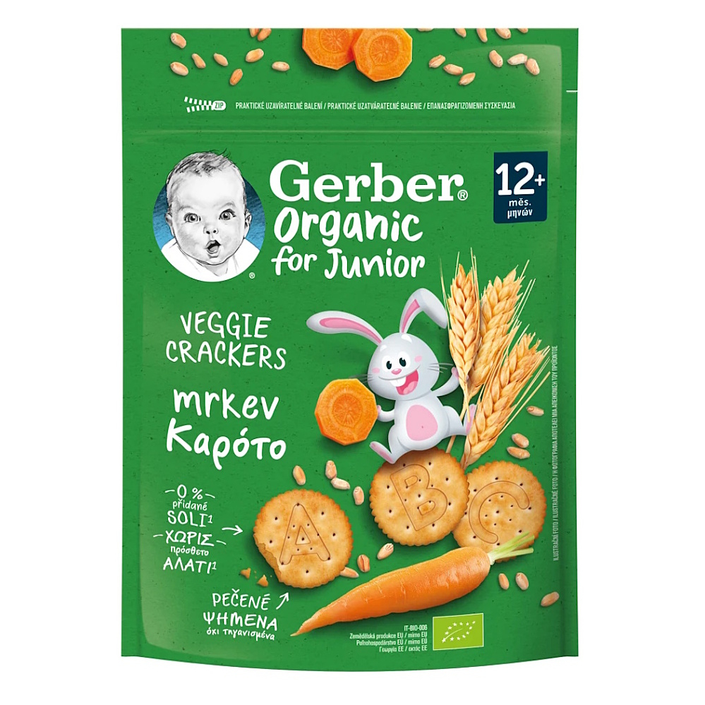GERBER Krekry s mrkví 12m+ BIO 100 g