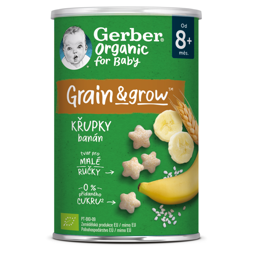GERBER Křupky banánové BIO 35 g 8m+