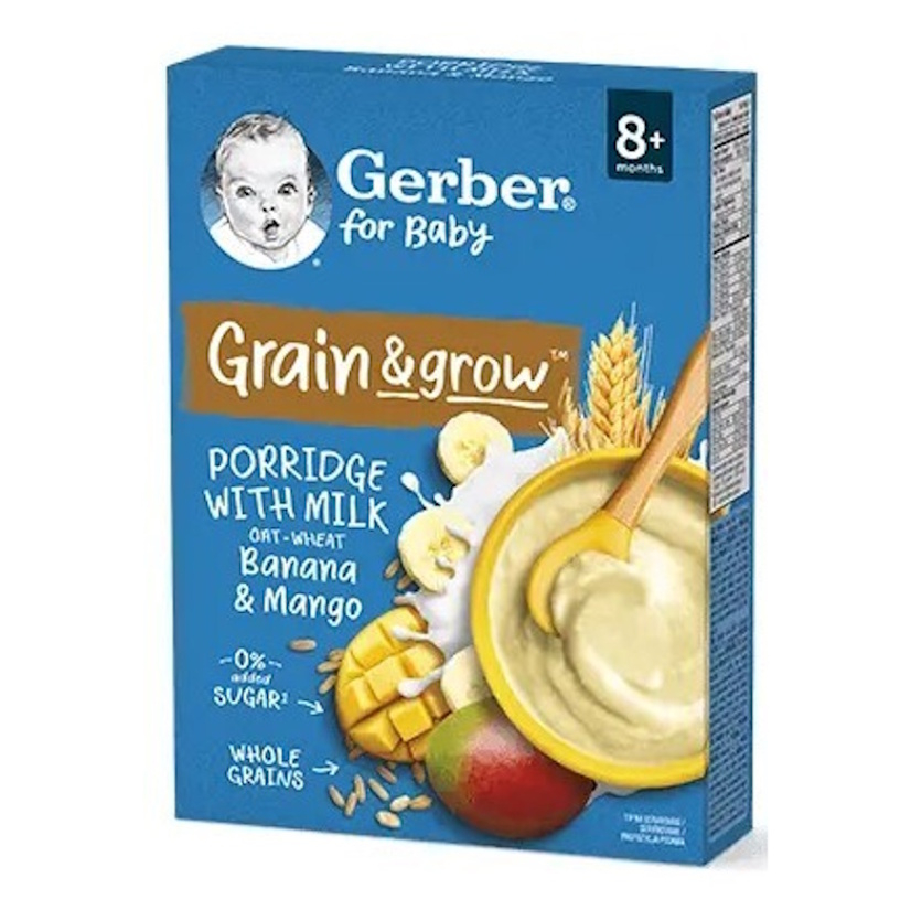 GERBER Mléčná kaše pšenično-ovesná mango banán 200 g 8m+