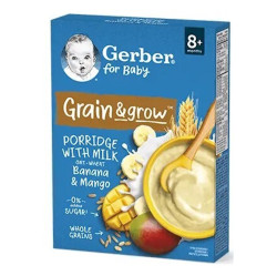 GERBER Mléčná kaše pšenično-ovesná mango banán 200 g 8m+